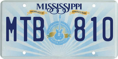 MS license plate MTB810