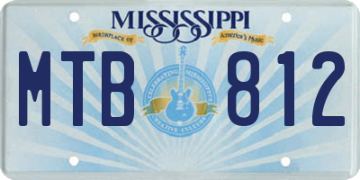 MS license plate MTB812