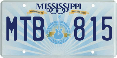 MS license plate MTB815