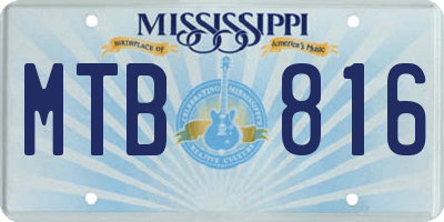 MS license plate MTB816