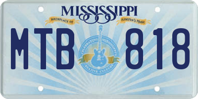 MS license plate MTB818
