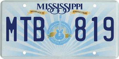 MS license plate MTB819