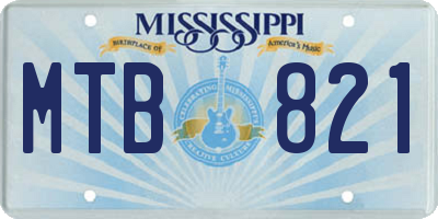 MS license plate MTB821