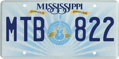 MS license plate MTB822