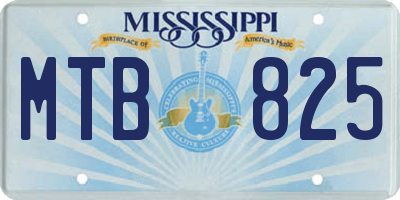 MS license plate MTB825