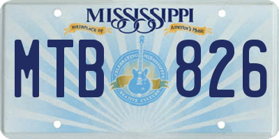 MS license plate MTB826