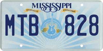 MS license plate MTB828