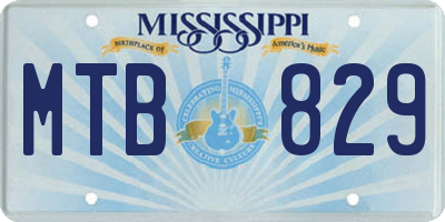 MS license plate MTB829