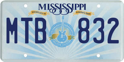 MS license plate MTB832