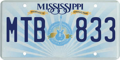 MS license plate MTB833