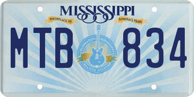 MS license plate MTB834