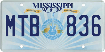MS license plate MTB836