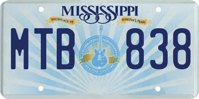 MS license plate MTB838