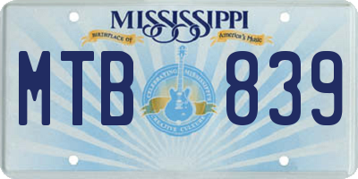 MS license plate MTB839