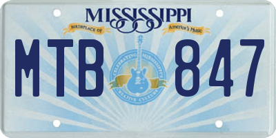 MS license plate MTB847