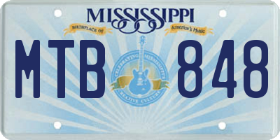 MS license plate MTB848