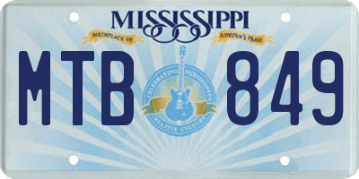 MS license plate MTB849