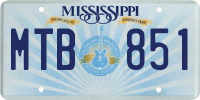 MS license plate MTB851