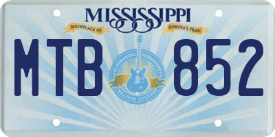 MS license plate MTB852
