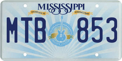 MS license plate MTB853