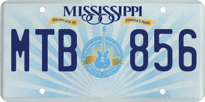 MS license plate MTB856