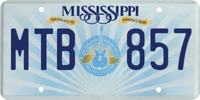 MS license plate MTB857