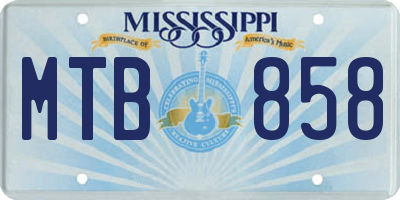 MS license plate MTB858