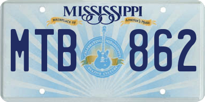 MS license plate MTB862