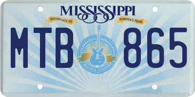 MS license plate MTB865