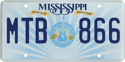 MS license plate MTB866