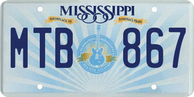 MS license plate MTB867