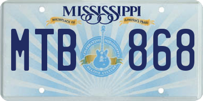 MS license plate MTB868