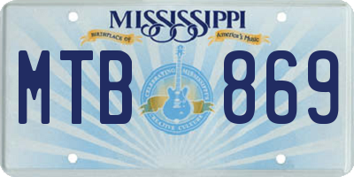 MS license plate MTB869