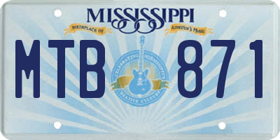 MS license plate MTB871