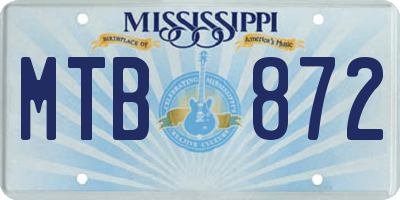 MS license plate MTB872