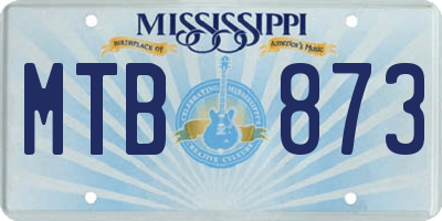 MS license plate MTB873