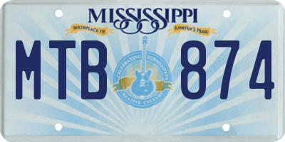 MS license plate MTB874