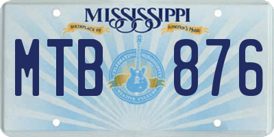 MS license plate MTB876