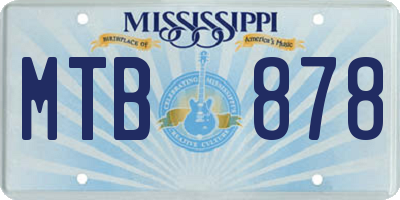 MS license plate MTB878