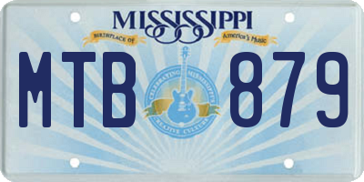 MS license plate MTB879