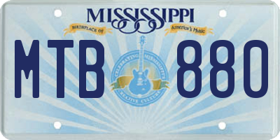 MS license plate MTB880
