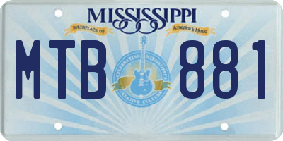 MS license plate MTB881