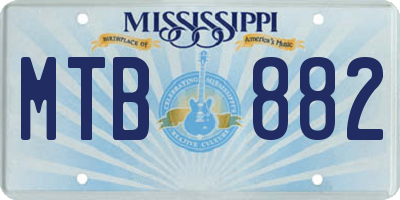 MS license plate MTB882