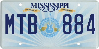 MS license plate MTB884