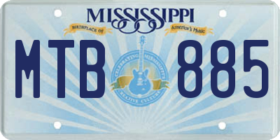 MS license plate MTB885