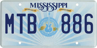 MS license plate MTB886