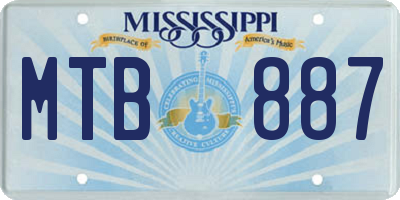 MS license plate MTB887