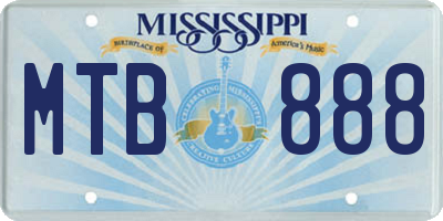 MS license plate MTB888