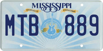 MS license plate MTB889