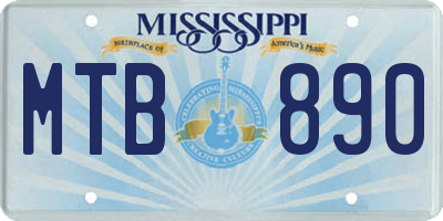 MS license plate MTB890